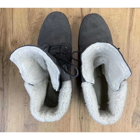 Timberland Women's Jayne Waterproof Fleece Fold Down Boots Dark Gray Women's 9 M - Picture 12 of 16